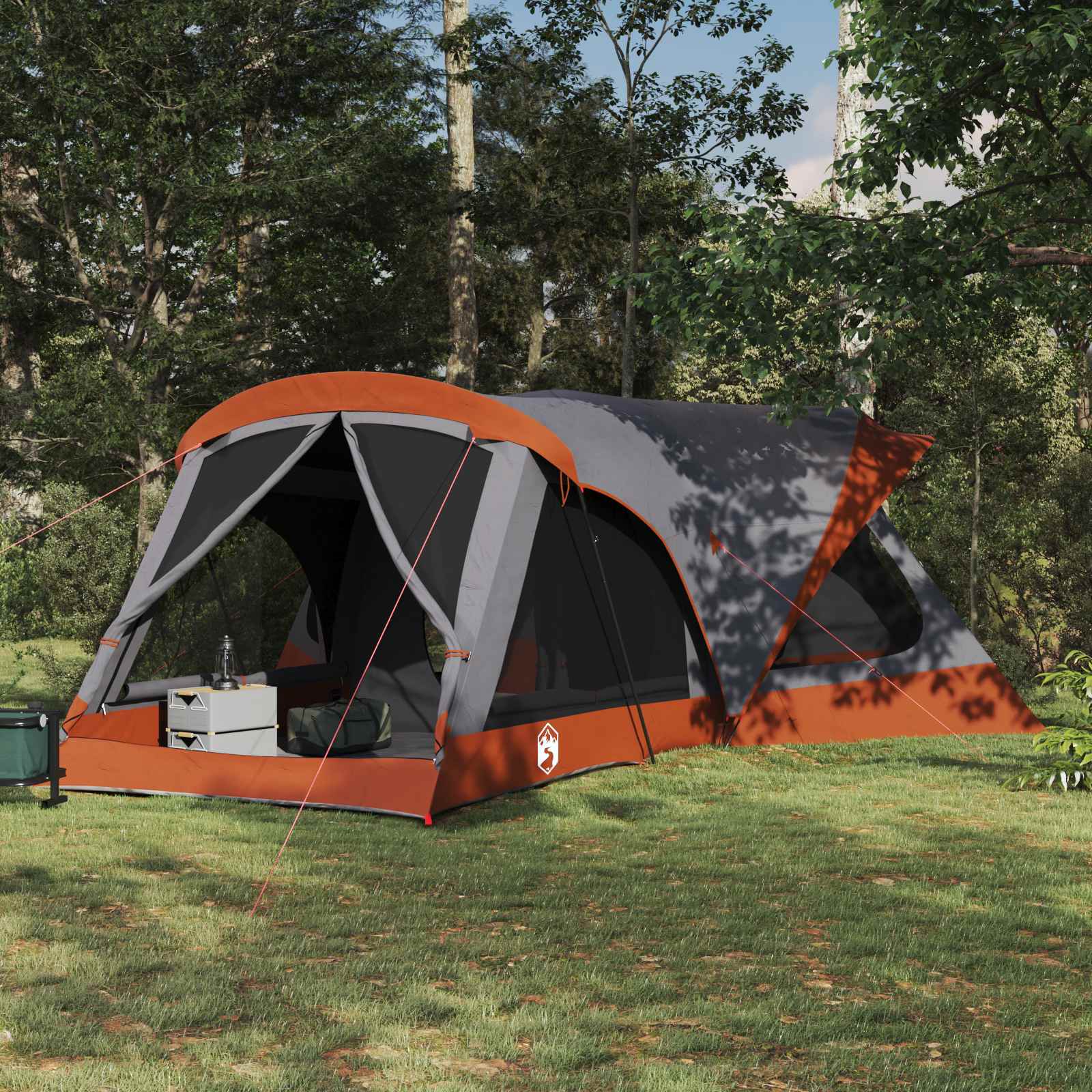 Οικογενειακή Σκηνή Γκρι και Πορτοκαλί 550 x 555 x 208 εκ - Pakobazaar