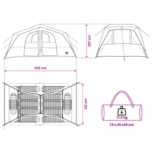 Οικογενειακή Σκηνή Μπλε 533 x 312 x 230 εκ - Pakobazaar