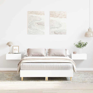 Σκελετός Κρεβατιού Λευκό 137 x 190 cm Επεξεργασμένο ξύλο - Pakobazaar
