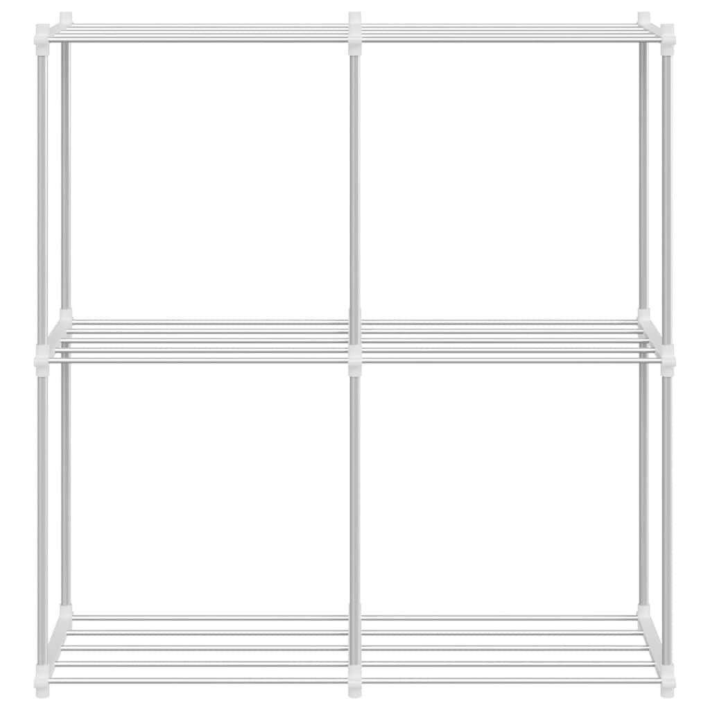 Τούβλο Ράφι με αποθήκευση Λευκό 86 x 27 x 90 εκ Αλουμίνιο - Pakobazaar