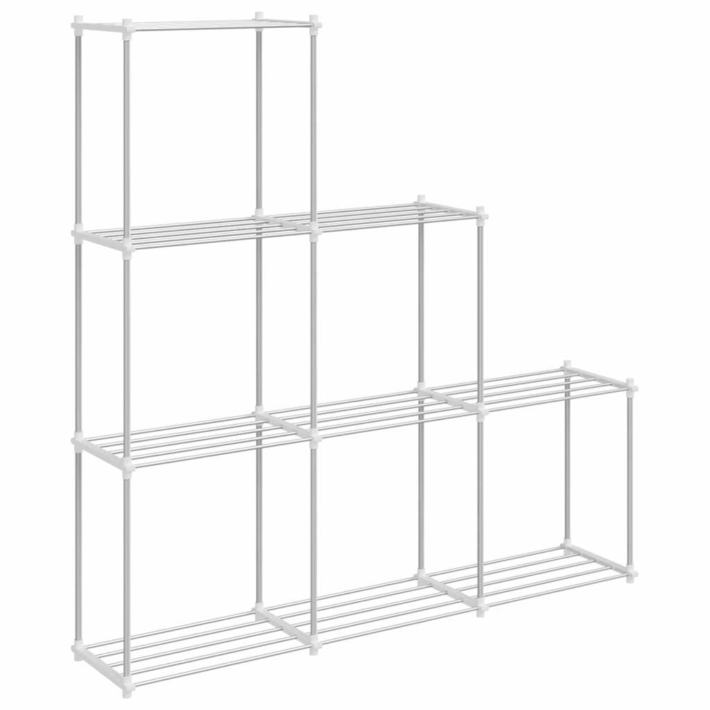 Τούβλο Ράφι με αποθήκευση Λευκό 129 x 27 x 132 εκ Αλουμίνιο - Pakobazaar