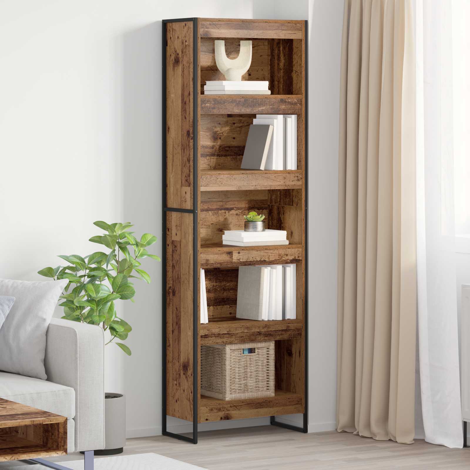 Βιβλιοθήκη 2 pcs Παλιό Ξύλο 60 x 30 x 189,5 εκ