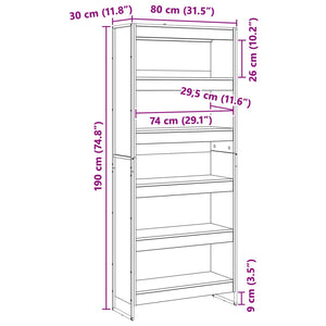 Βιβλιοθήκη 80 x 30 x 189,5 εκ Επεξεργασμένο Ξύλο