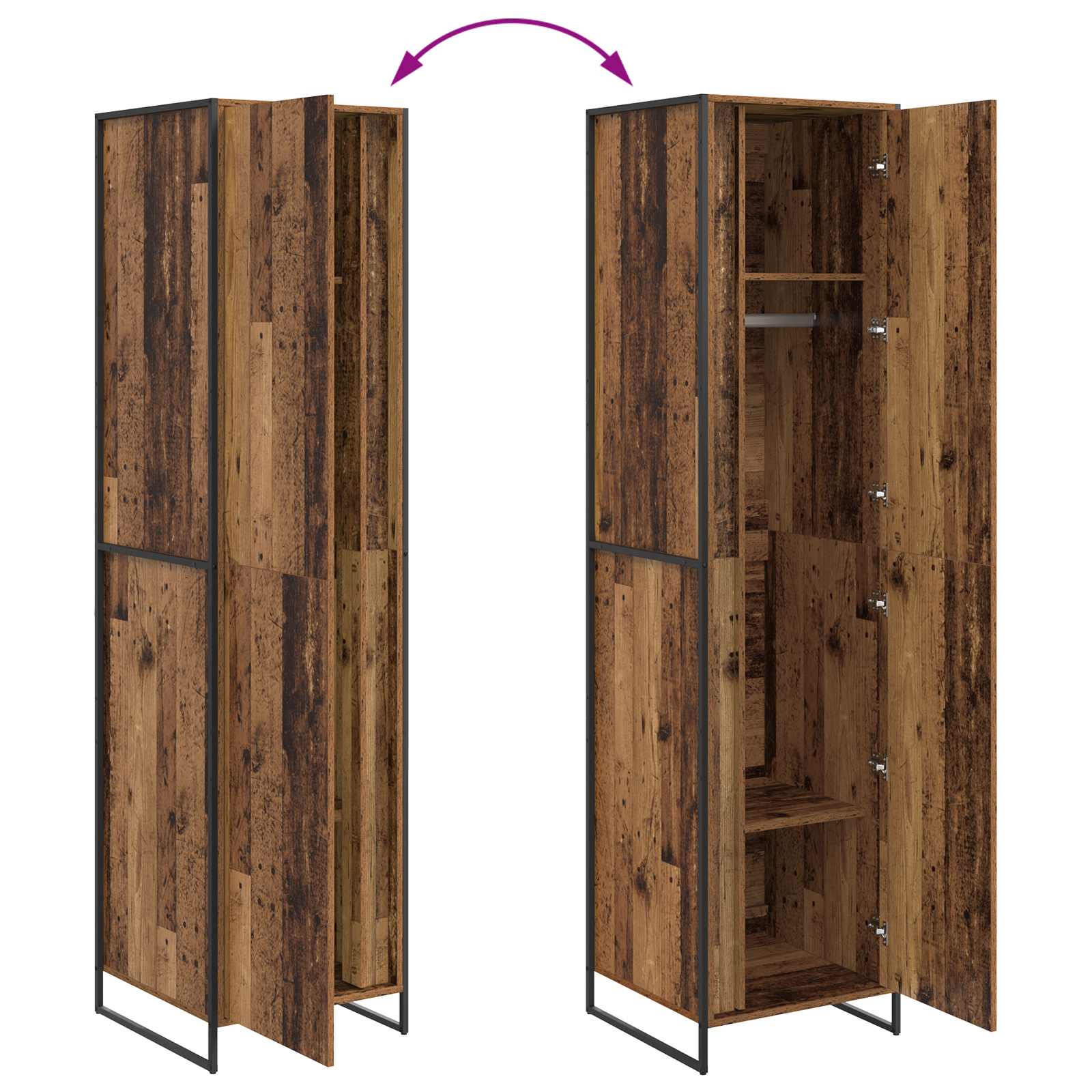 Ντουλάπα Παλιό Ξύλο 50 x 50 x 200 cm Επεξεργασμένο ξύλο