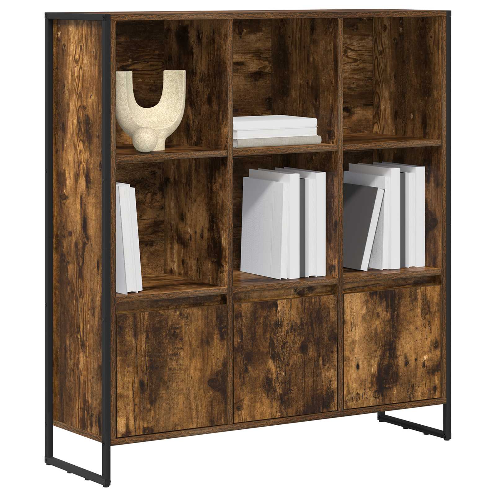 Βιβλιοθήκη 2 pcs Καπνιστό Δρύς 99,5 x 30 x 108 εκ.