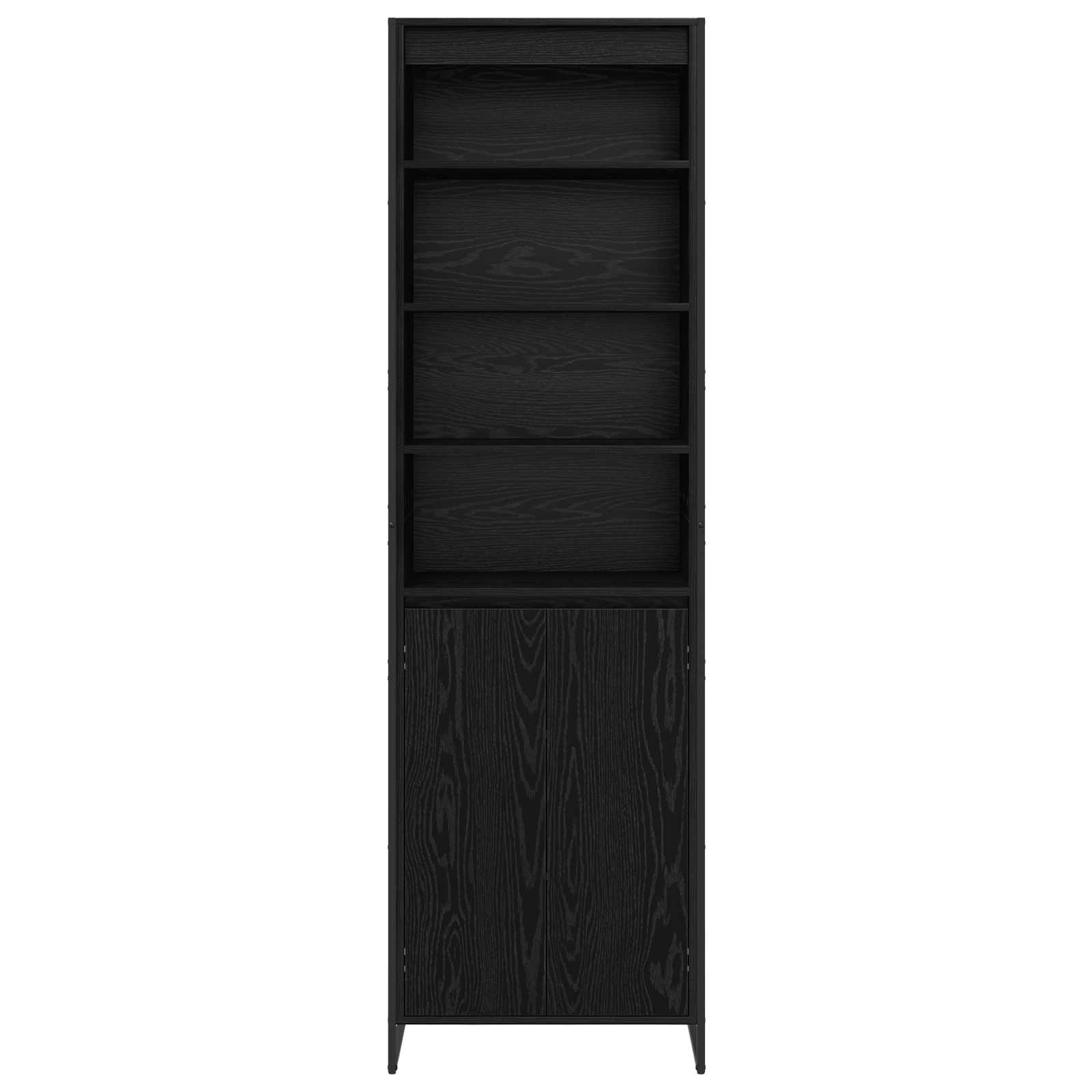 Ψηλά Ντουλάπια 2 pcs Μαύρη Οξυά 60 x 36 x 200 εκ.