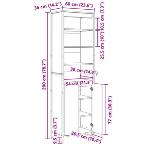 Ψηλά Ντουλάπια Σονόμα 60 x 36 x 200 εκ. Επεξεργασμένο Ξύλο