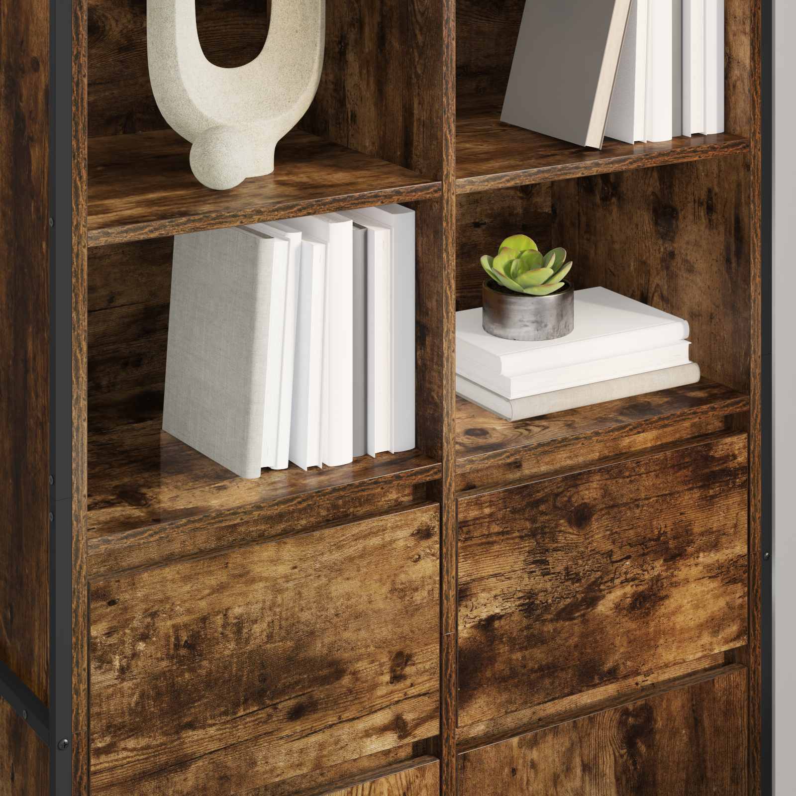 Πλαϊνό γραφείο 2 pcs Καπνιστό Δρύς 81 x 36 x 150.5 εκ.