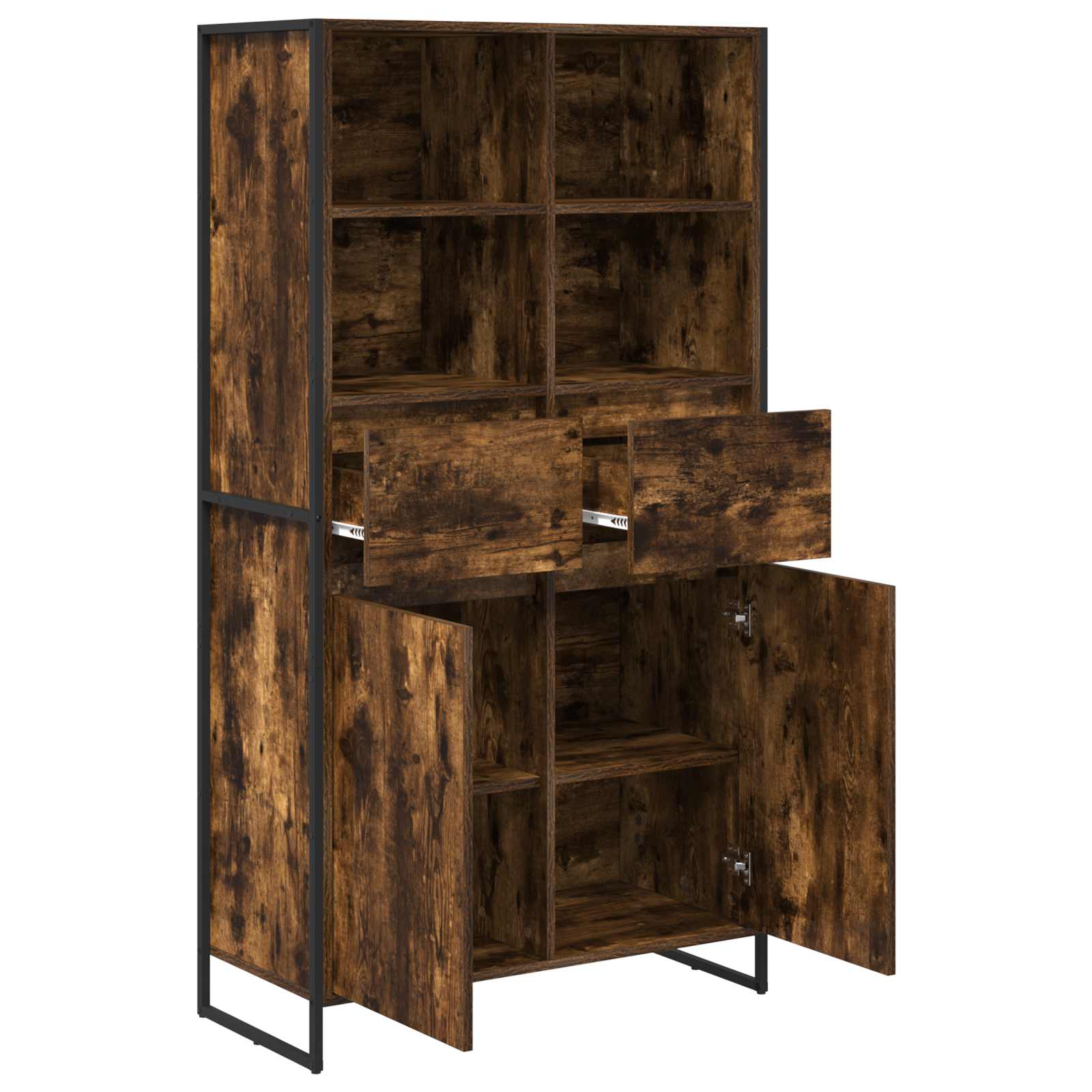 Πλαϊνό γραφείο 2 pcs Καπνιστό Δρύς 81 x 36 x 150.5 εκ.