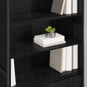 Ψηλά Ντουλάπια 2 pcs Μαύρη Οξυά 79 x 36 x 200 εκ. - Pakobazaar