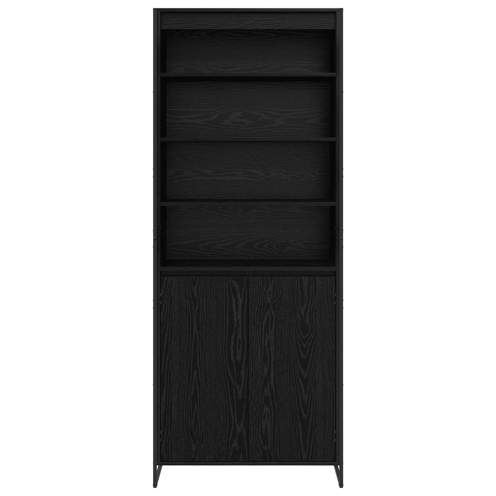 Ψηλά Ντουλάπια 2 pcs Μαύρη Οξυά 79 x 36 x 200 εκ. - Pakobazaar