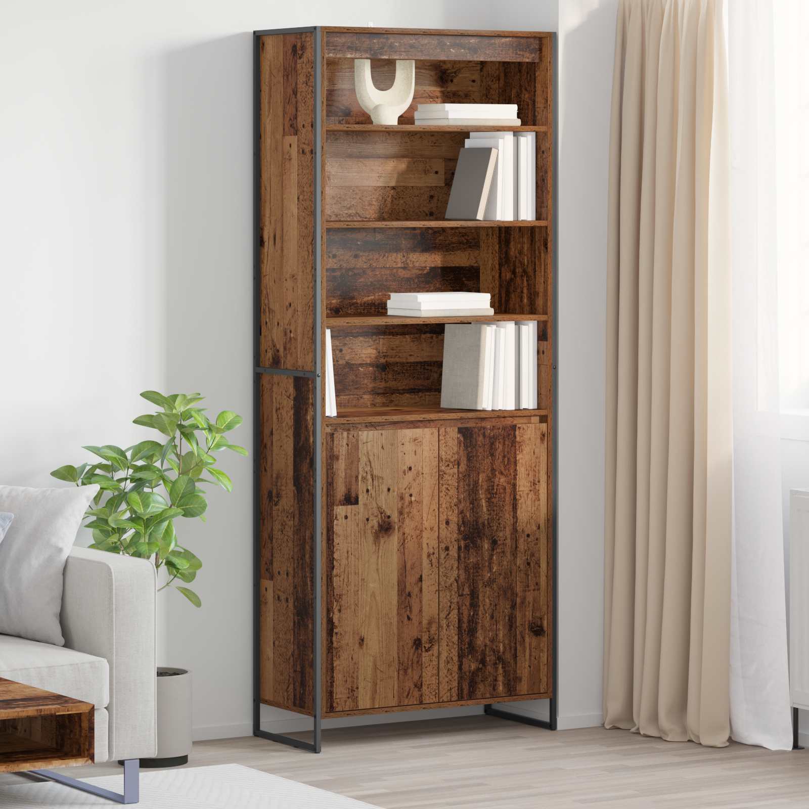 Ψηλά Ντουλάπια Παλιό Ξύλο 79 x 36 x 200 εκ. Επεξεργασμένο ξύλο