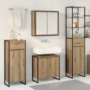 Σετ Επίπλων Μπάνιου με συρτάρι Artisan Oak Επεξεργασμένο ξύλο - Pakobazaar