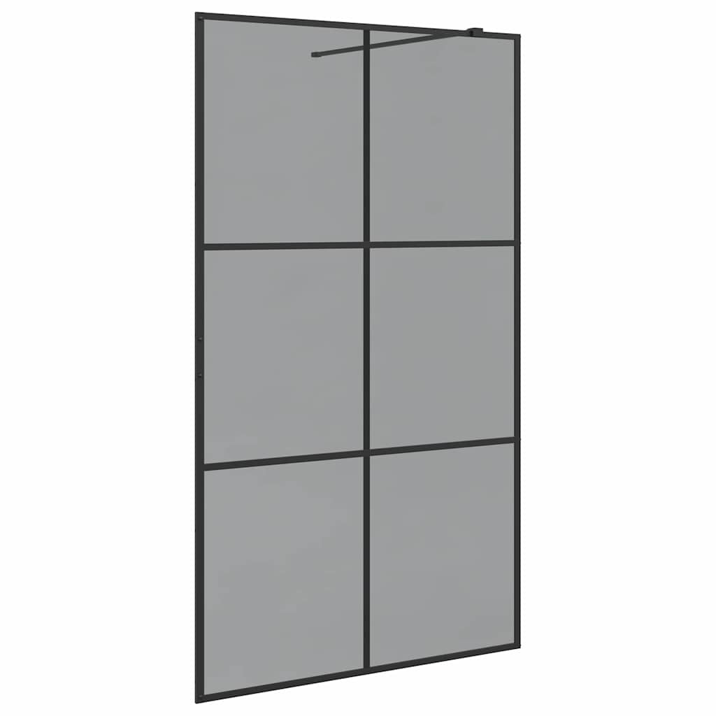 Τοίχος Ντους Walk-in Μαύρο 115 x 195 cm σκληρυμένο γυαλί
