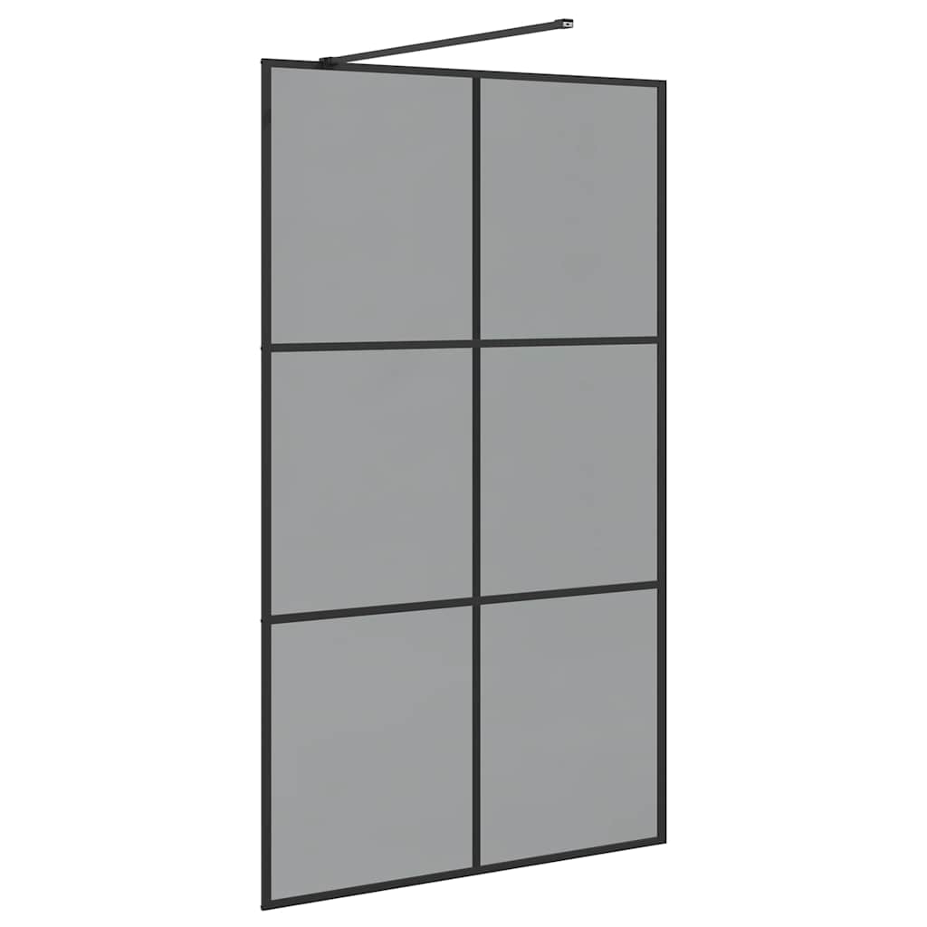 Τοίχος Ντους Walk-in Μαύρο 115 x 195 cm σκληρυμένο γυαλί