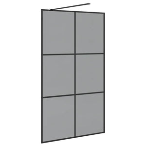Τοίχος Ντους Walk-in Μαύρο 115 x 195 cm σκληρυμένο γυαλί