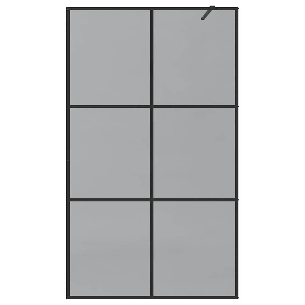 Τοίχος Ντους Walk-in Μαύρο 115 x 195 cm σκληρυμένο γυαλί