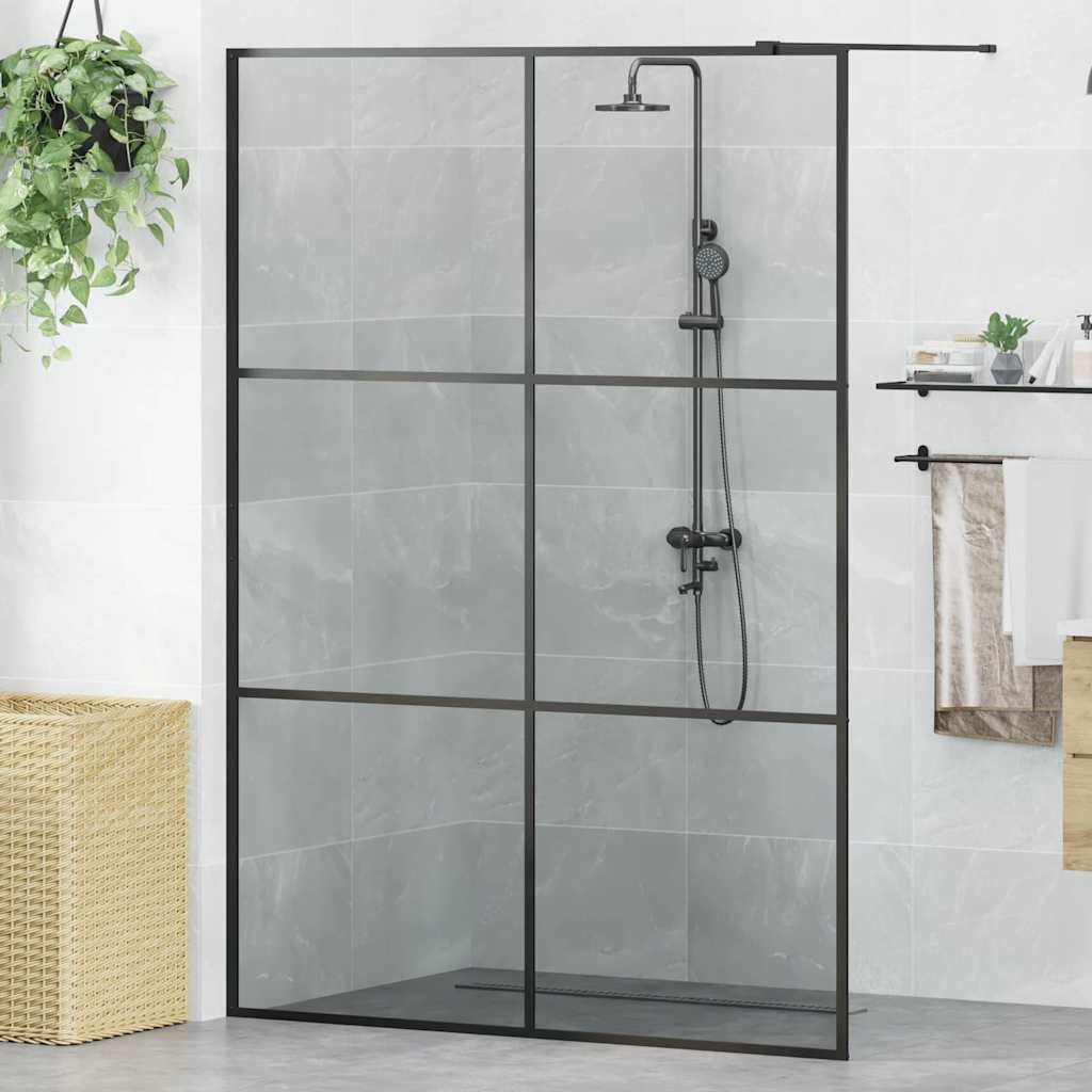 Τοίχος Ντους Walk-in Μαύρο 140 x 195 cm σκληρυμένο γυαλί - Pakobazaar