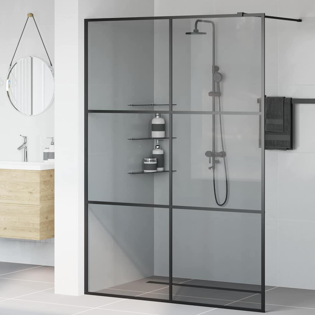 Τοίχος Ντους Walk-in Μαύρο 140 x 195 cm σκληρυμένο γυαλί - Pakobazaar