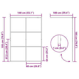 Τοίχος Ντους Walk-in Μαύρο 140 x 195 cm σκληρυμένο γυαλί - Pakobazaar
