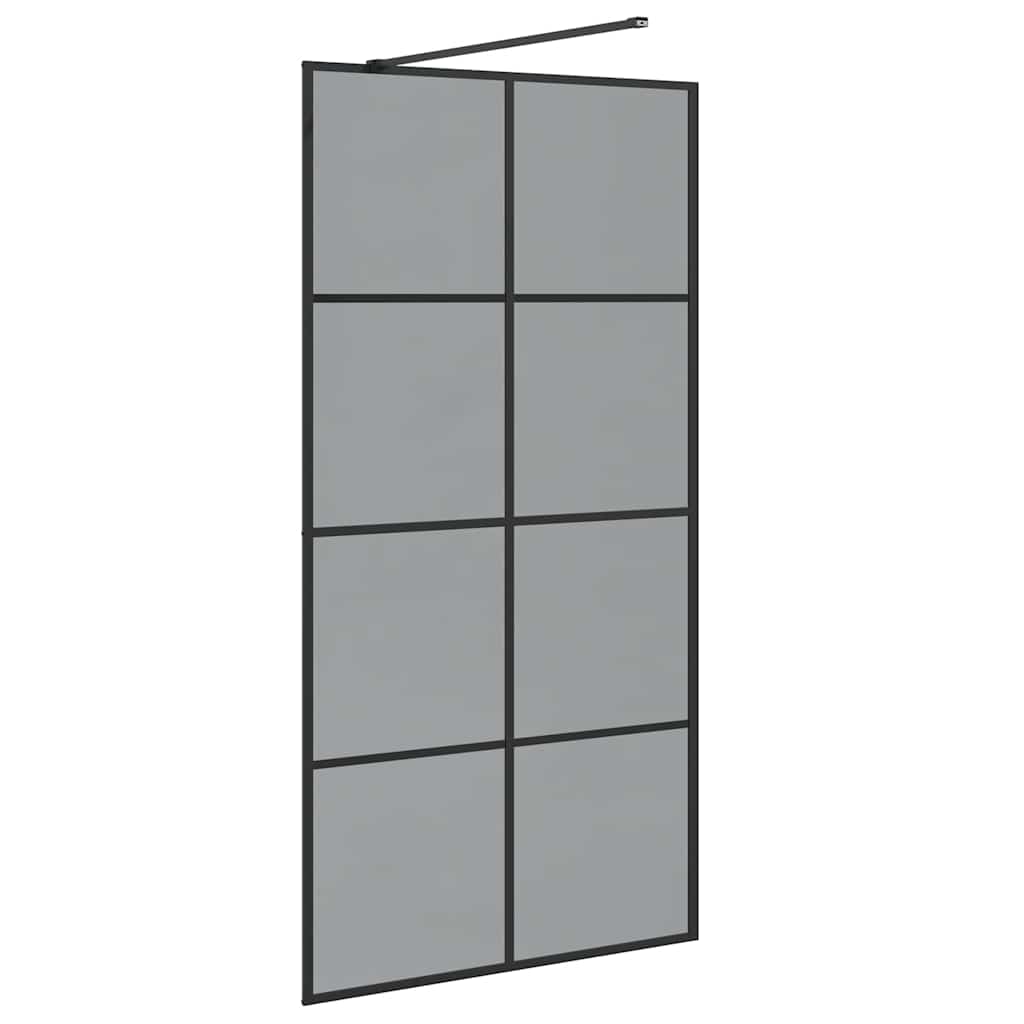 Τοίχος Ντους Walk-in Μαύρο 100 x 195 cm σκληρυμένο γυαλί - Pakobazaar