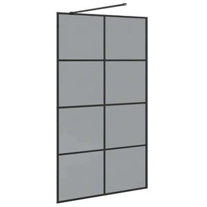 Τοίχος Ντους Walk-in Μαύρο 115 x 195 cm σκληρυμένο γυαλί - Pakobazaar