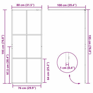 Τοίχος Ντους Walk-in Χρυσό 80 x 195 cm σκληρυμένο γυαλί - Pakobazaar