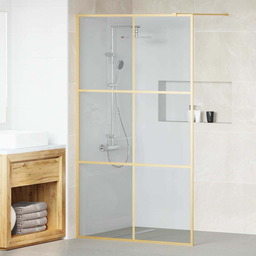 Τοίχος Ντους Walk-in Χρυσό 115 x 195 cm σκληρυμένο γυαλί - Pakobazaar