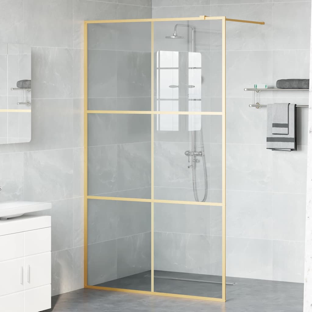 Τοίχος Ντους Walk-in Χρυσό 115 x 195 cm σκληρυμένο γυαλί - Pakobazaar