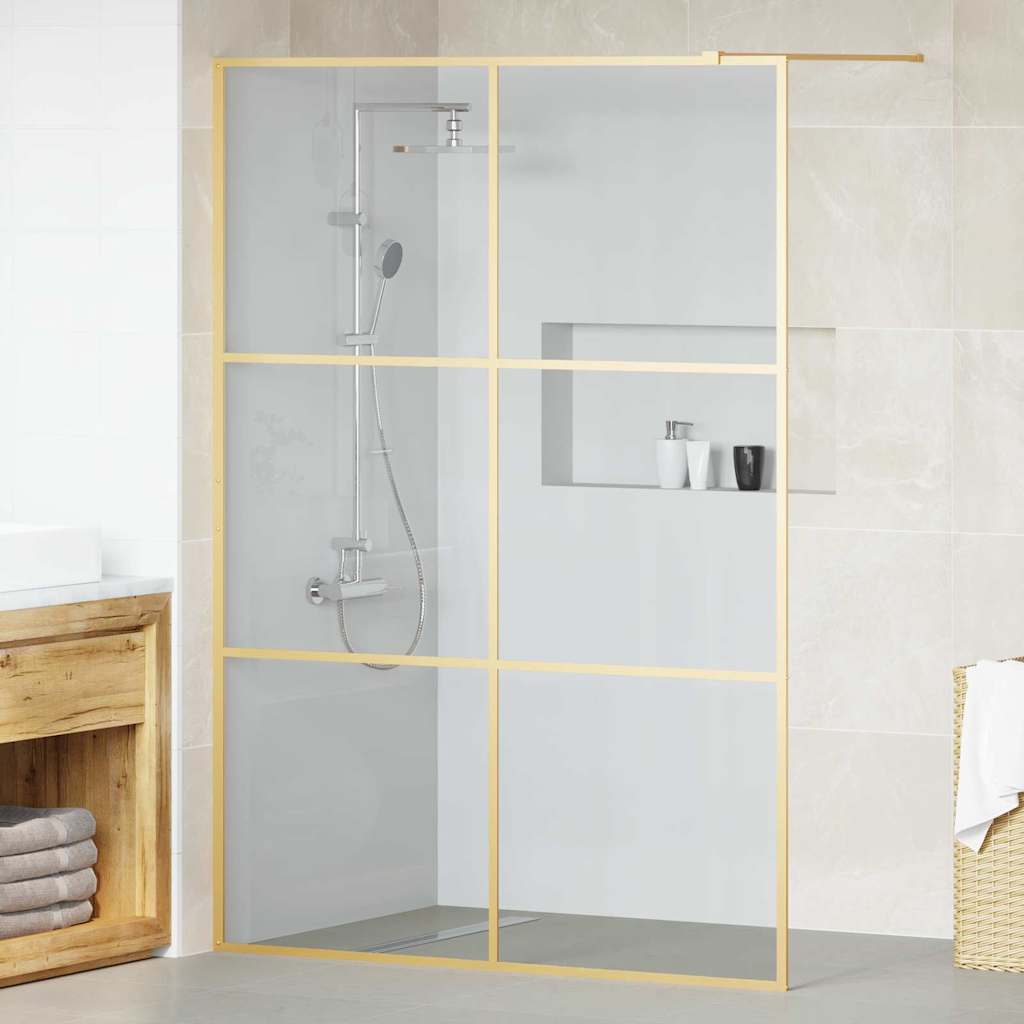 Τοίχος Ντους Walk-in Χρυσό 140 x 195 cm σκληρυμένο γυαλί - Pakobazaar