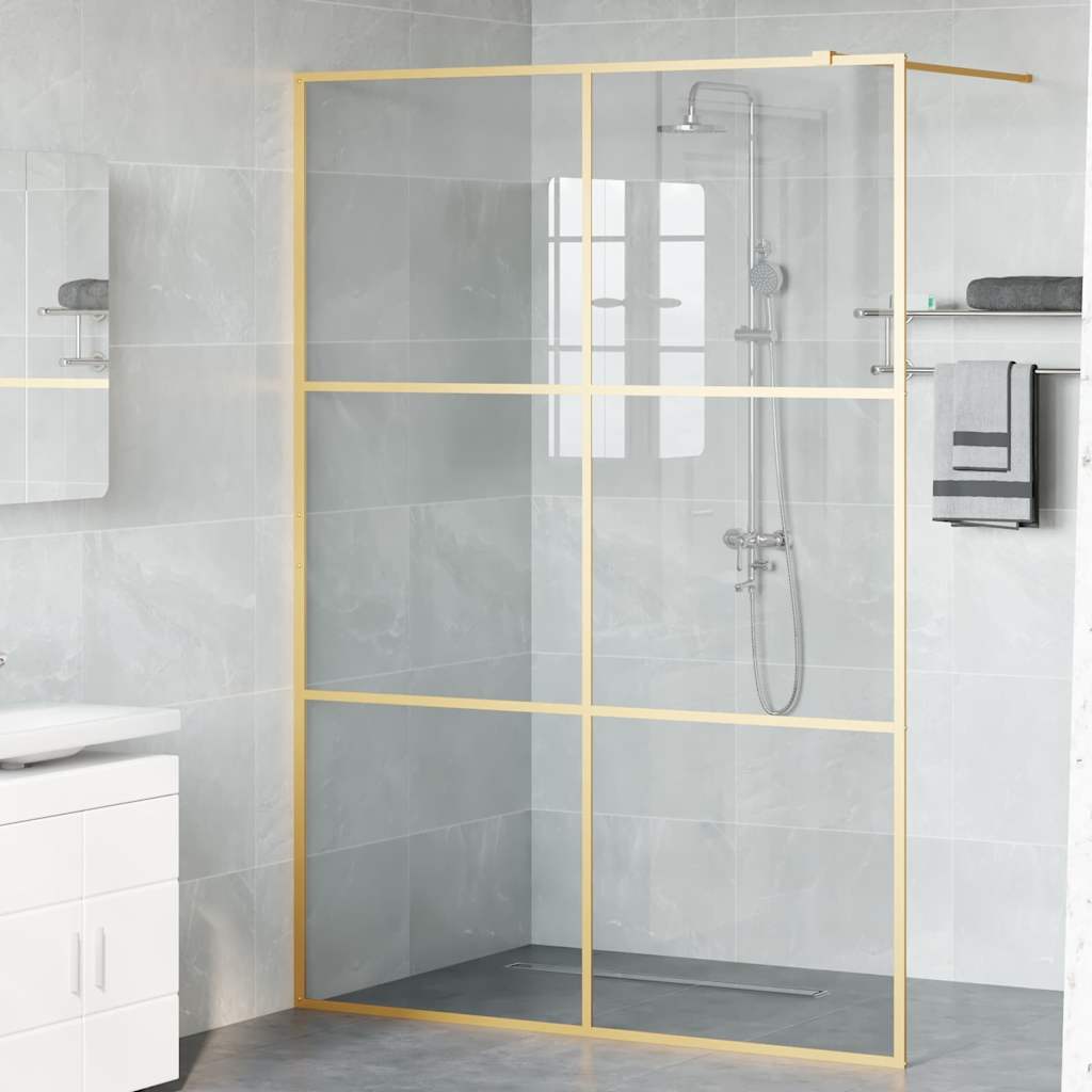Τοίχος Ντους Walk-in Χρυσό 140 x 195 cm σκληρυμένο γυαλί - Pakobazaar