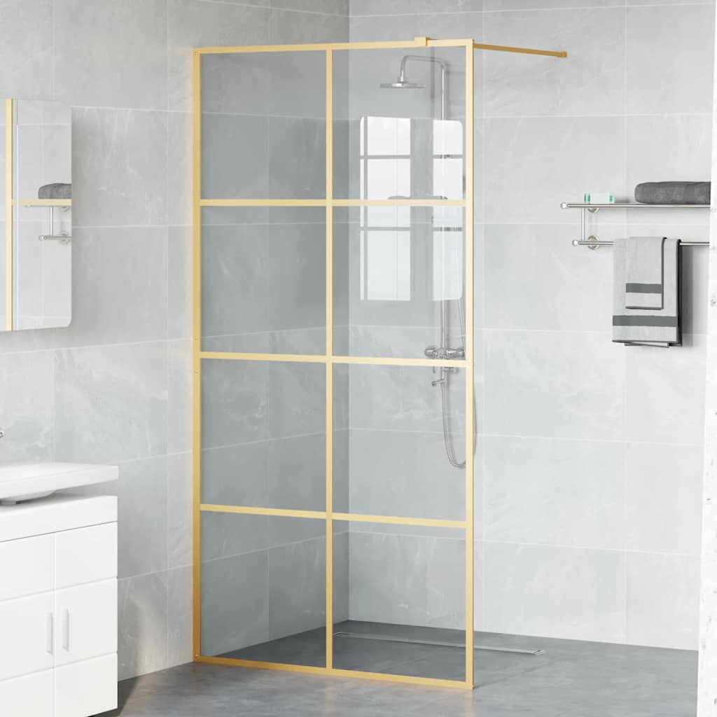 Τοίχος Ντους Walk-in Χρυσό 100 x 195 cm σκληρυμένο γυαλί - Pakobazaar