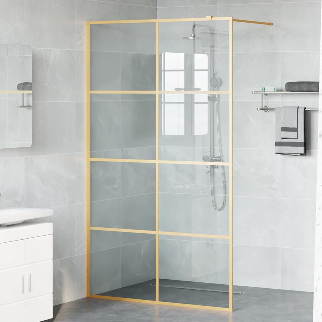 Τοίχος Ντους Walk-in Χρυσό 115 x 195 cm σκληρυμένο γυαλί - Pakobazaar