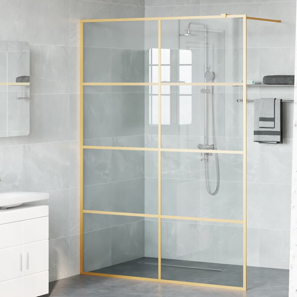 Τοίχος Ντους Walk-in Χρυσό 140 x 195 cm σκληρυμένο γυαλί - Pakobazaar