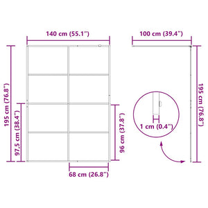 Τοίχος Ντους Walk-in Χρυσό 140 x 195 cm σκληρυμένο γυαλί - Pakobazaar