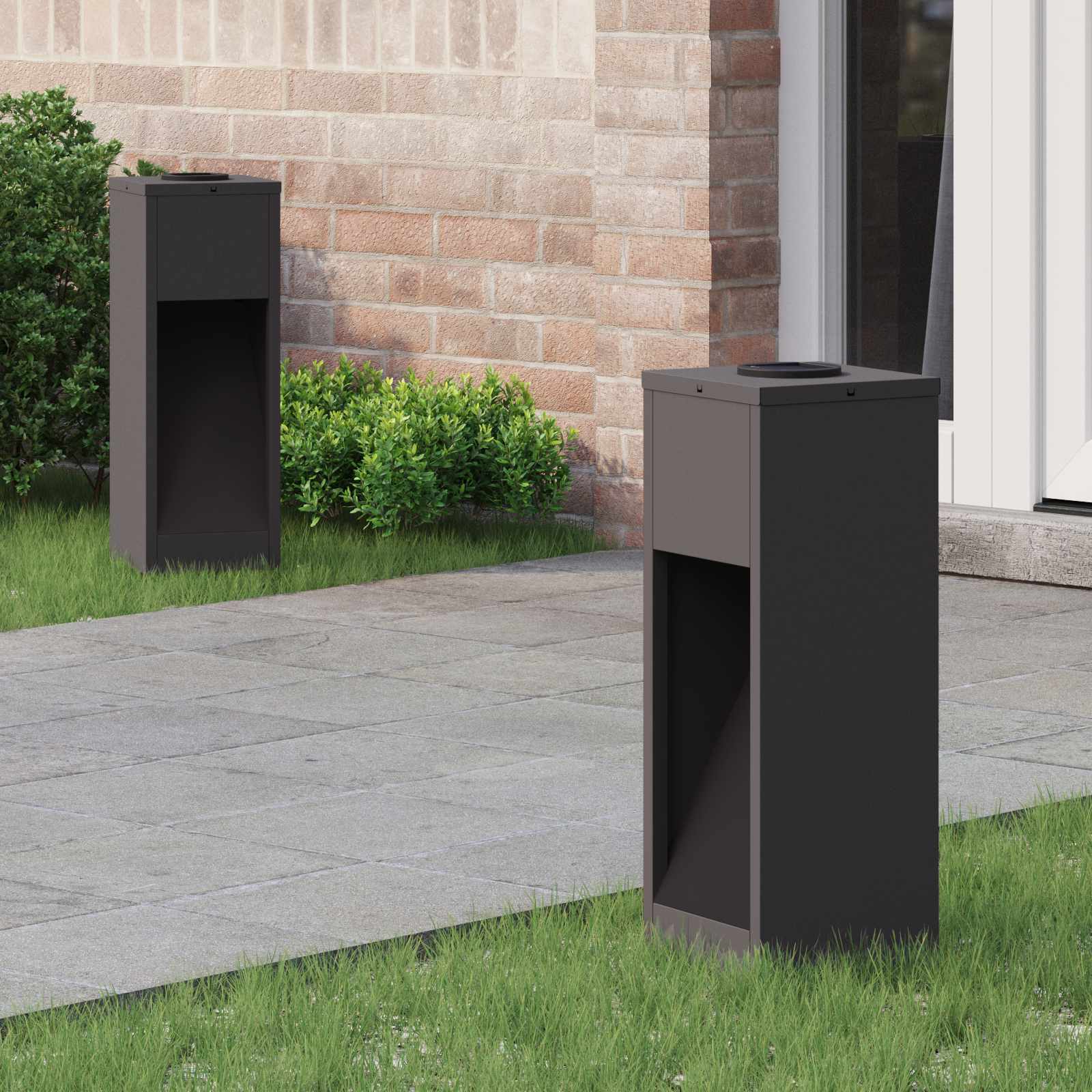 Φωτιστικό Ηλιακής Ενέργειας LED Διαδρομής 2 pcs Μαύρο - Pakobazaar