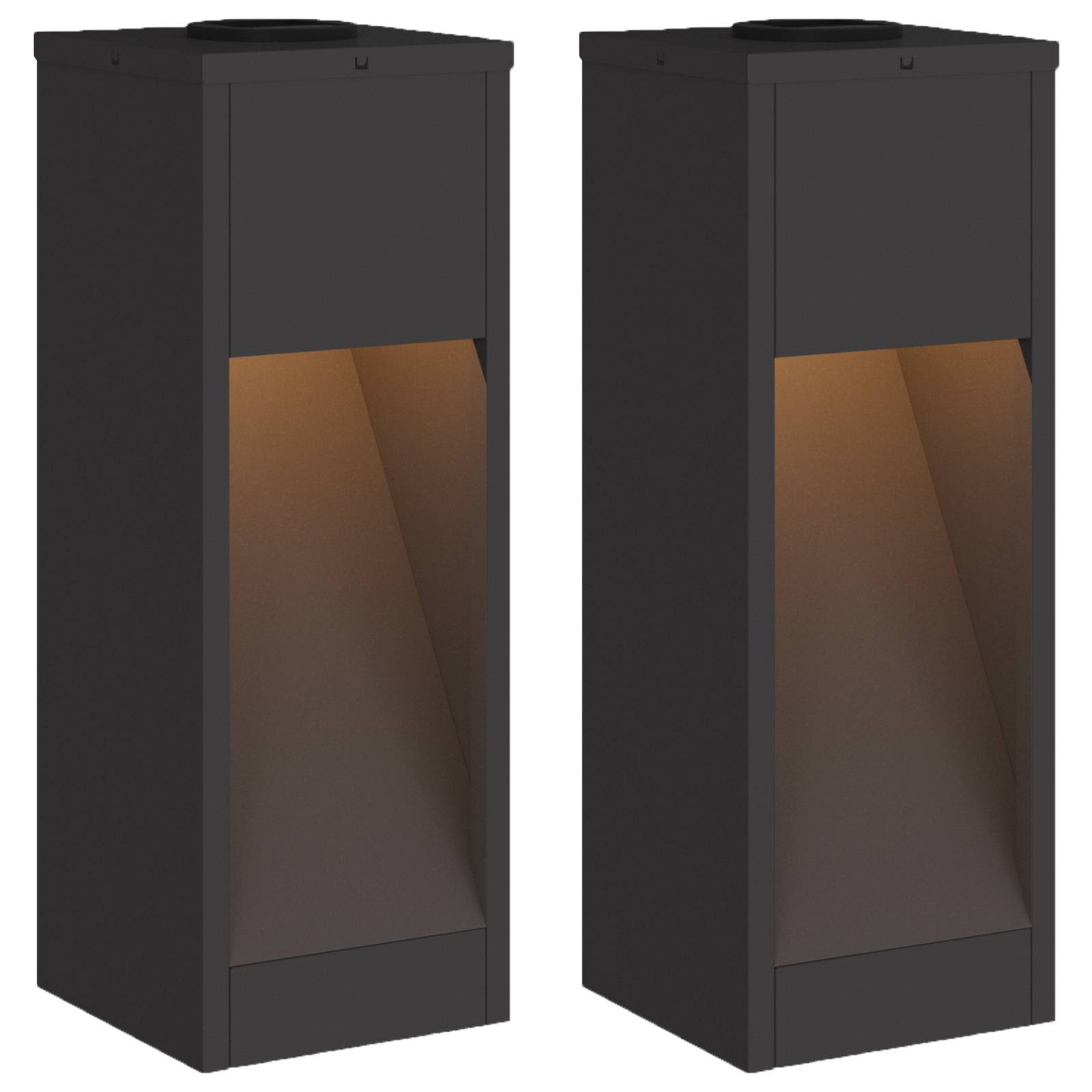 Φωτιστικό Ηλιακής Ενέργειας LED Διαδρομής 2 pcs Μαύρο - Pakobazaar