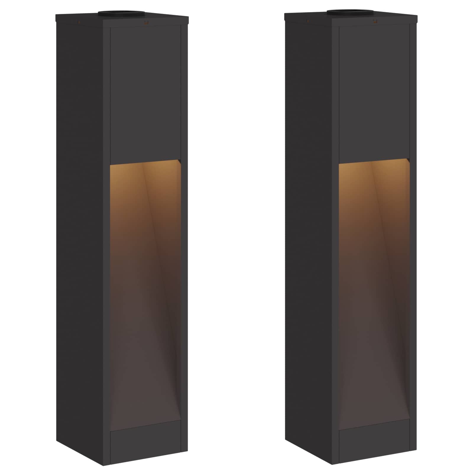 Φωτιστικό Ηλιακής Ενέργειας LED Διαδρομής 2 pcs Μαύρο - Pakobazaar