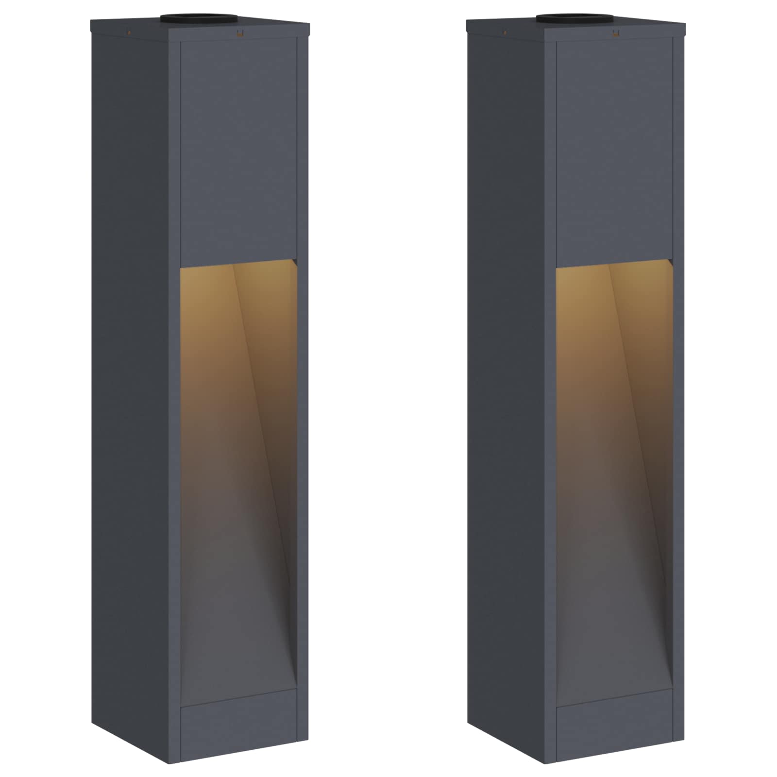 Φωτιστικό Ηλιακής Ενέργειας LED Διαδρομής 2 pcs Ανθρακί - Pakobazaar