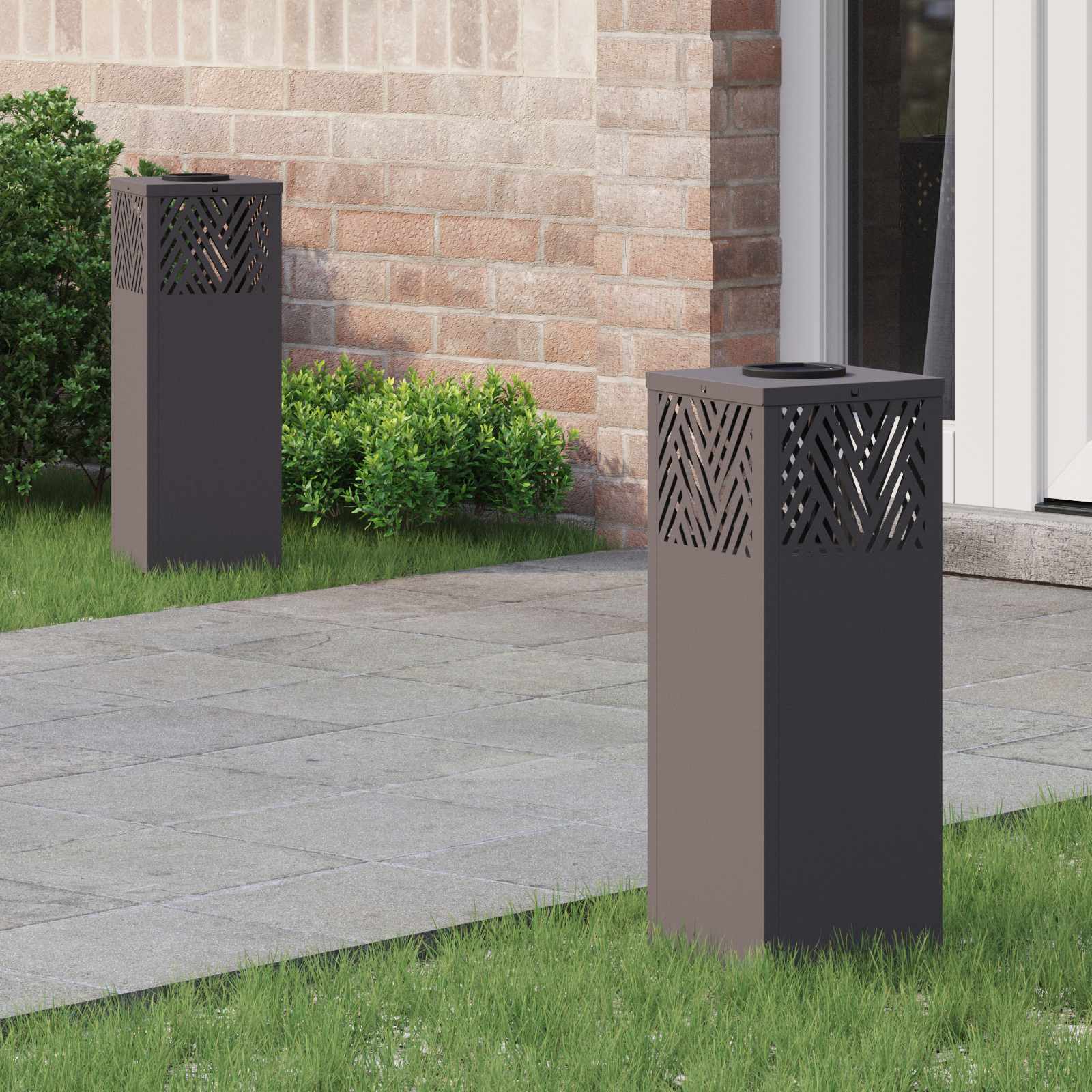 Ηλιακό LED Φως Δρόμου 2 pcs Μαύρο Κρύο Ρολαρισμένο Χάλυβα - Pakobazaar