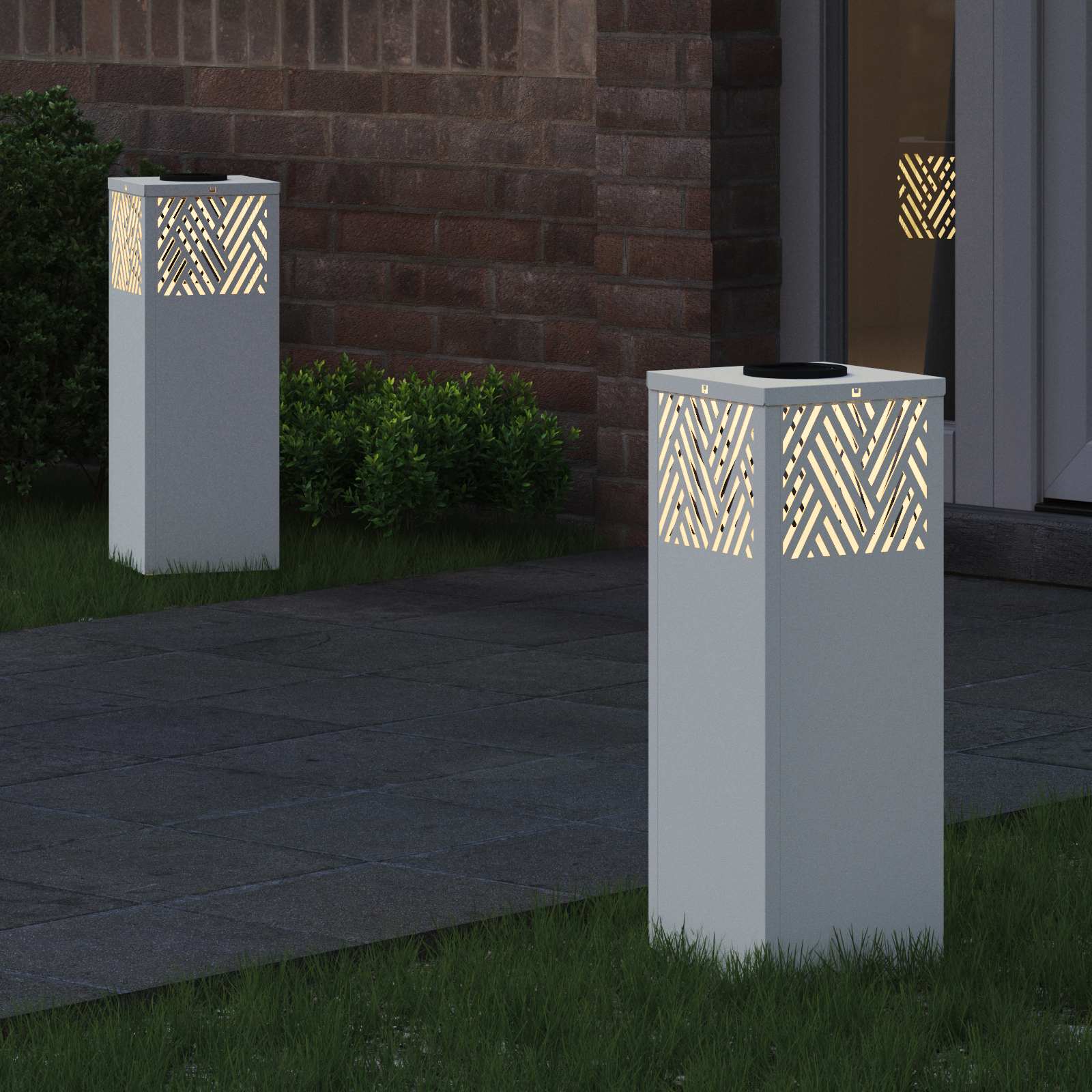 Ηλιακό LED Φως Δρόμου 2 pcs Λευκό Κρύο Ρολαρισμένο Χάλυβα - Pakobazaar