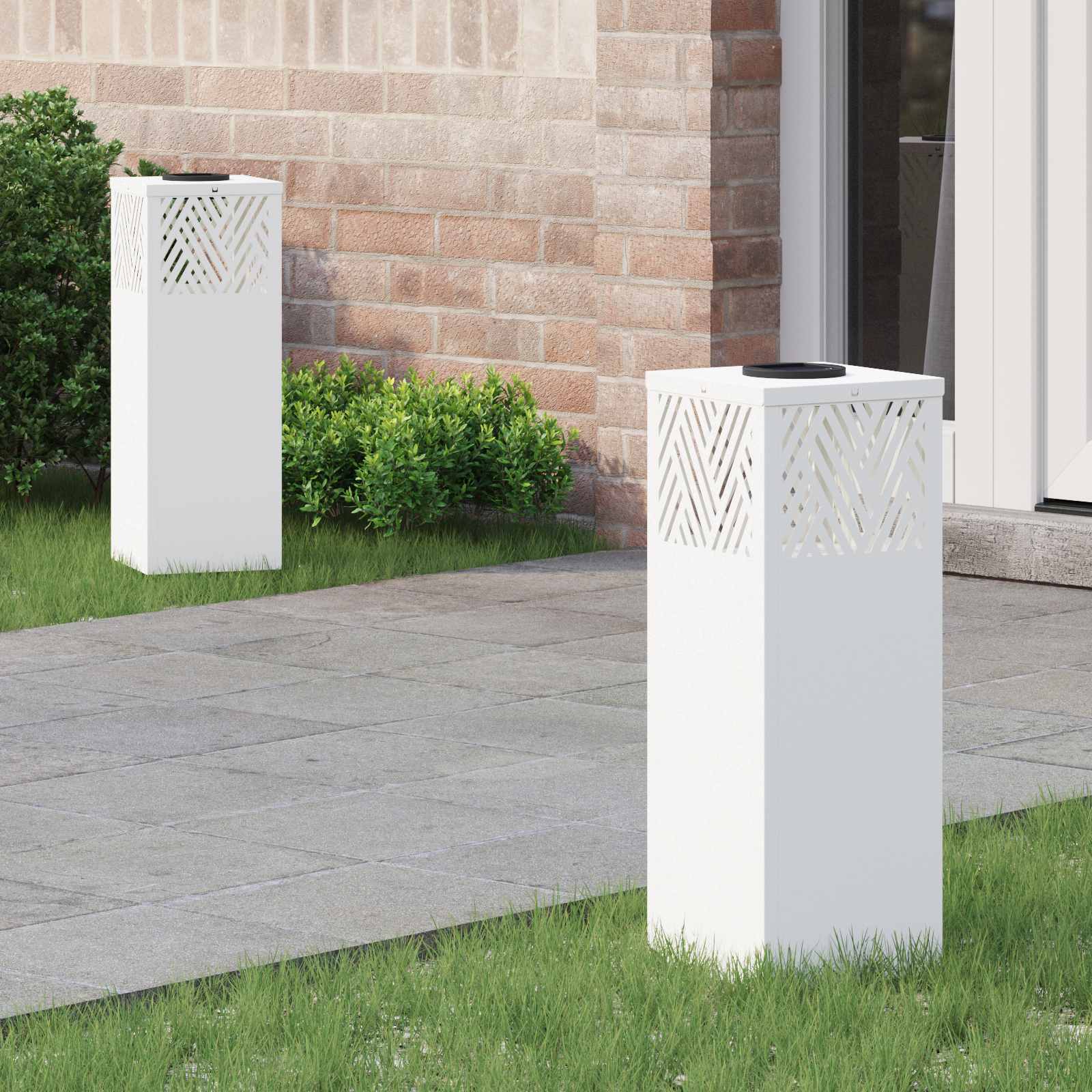 Ηλιακό LED Φως Δρόμου 2 pcs Λευκό Κρύο Ρολαρισμένο Χάλυβα - Pakobazaar