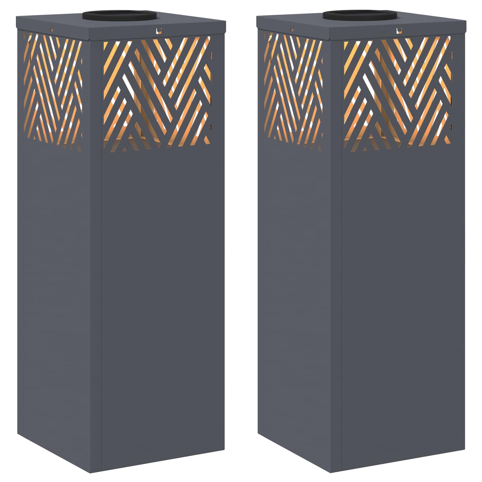 Ηλιακό LED Φως Δρόμου 2 pcs Ανθρακί Κρύο Ρολαρισμένο Χάλυβα - Pakobazaar