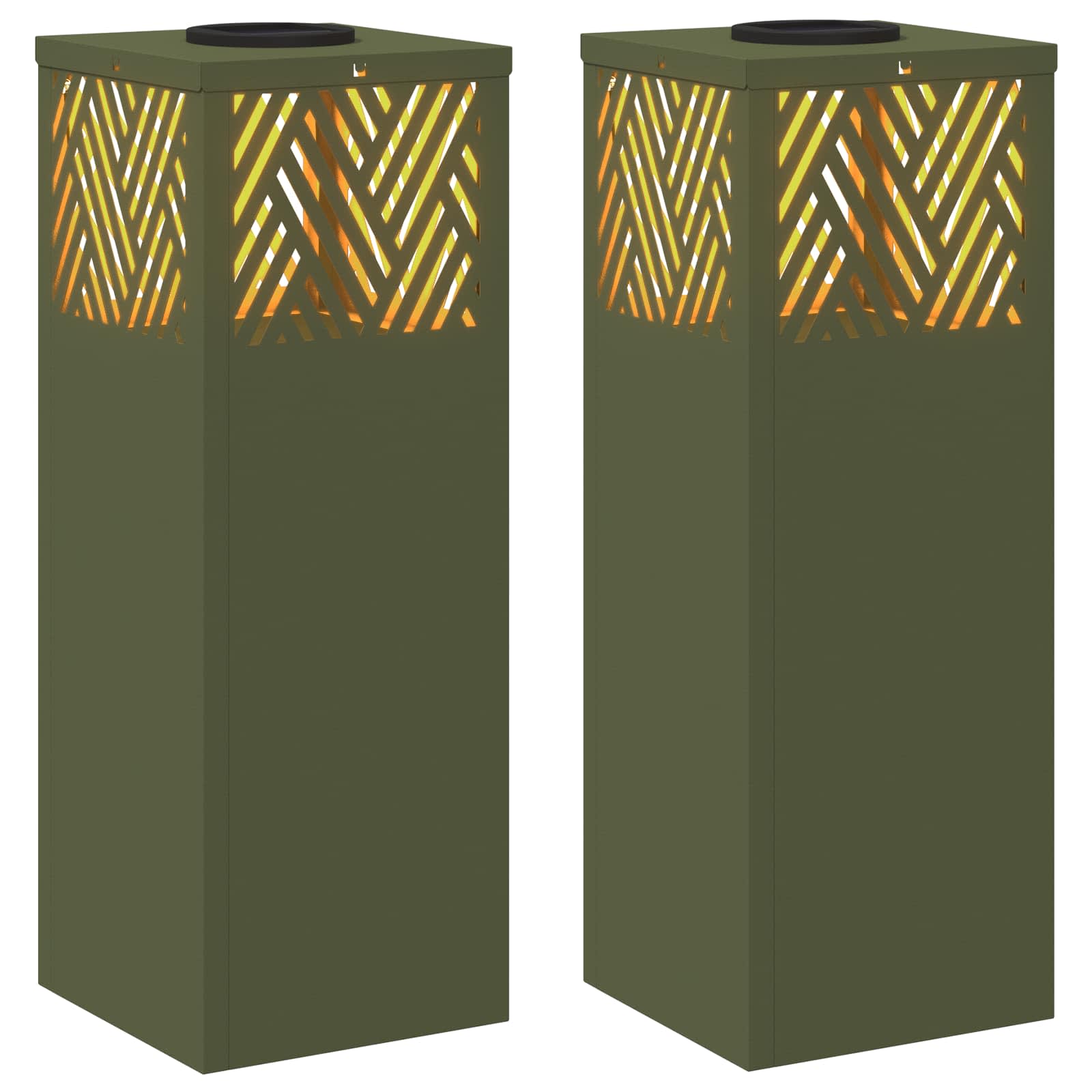 Ηλιακό LED Φως Δρόμου με φώτα με μπαταρία 2 pcs Ελιά Πράσινη - Pakobazaar