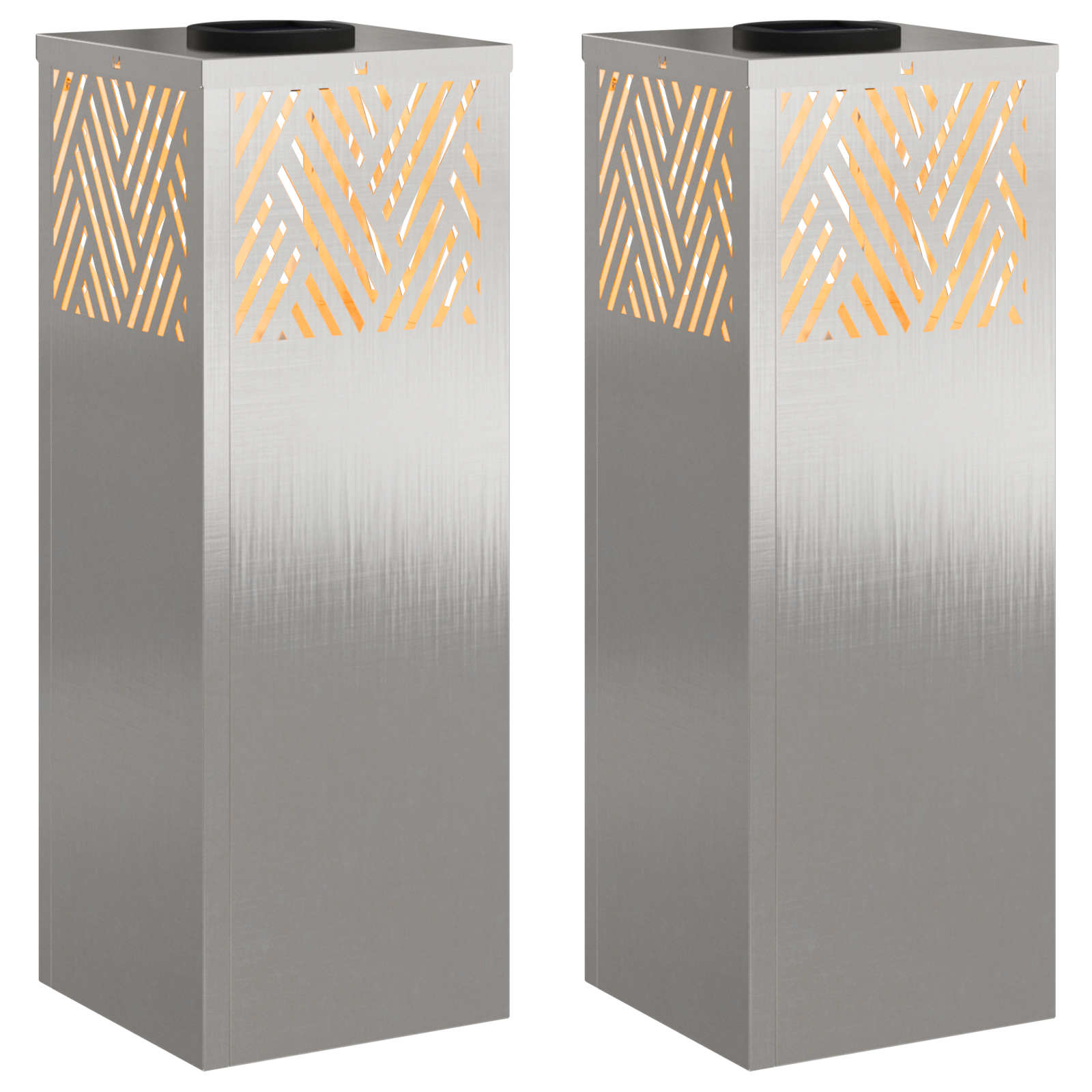 Ηλιακό LED Φως Δρόμου 2 pcs Ασημί Ανοξείδωτο ατσάλι - Pakobazaar