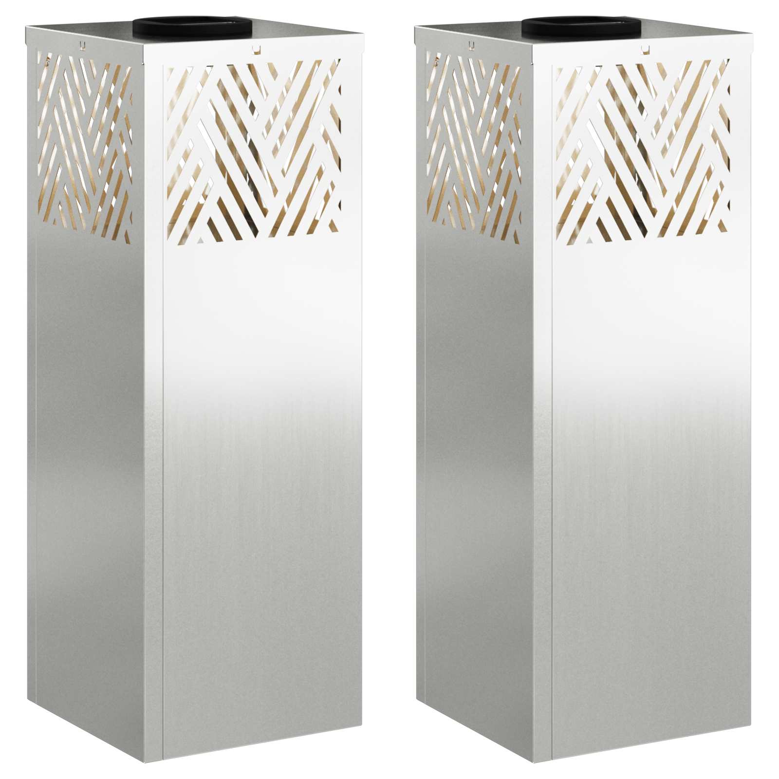 Ηλιακό LED Φως Δρόμου 2 pcs Ασημί Γαλβανισμένο - Pakobazaar