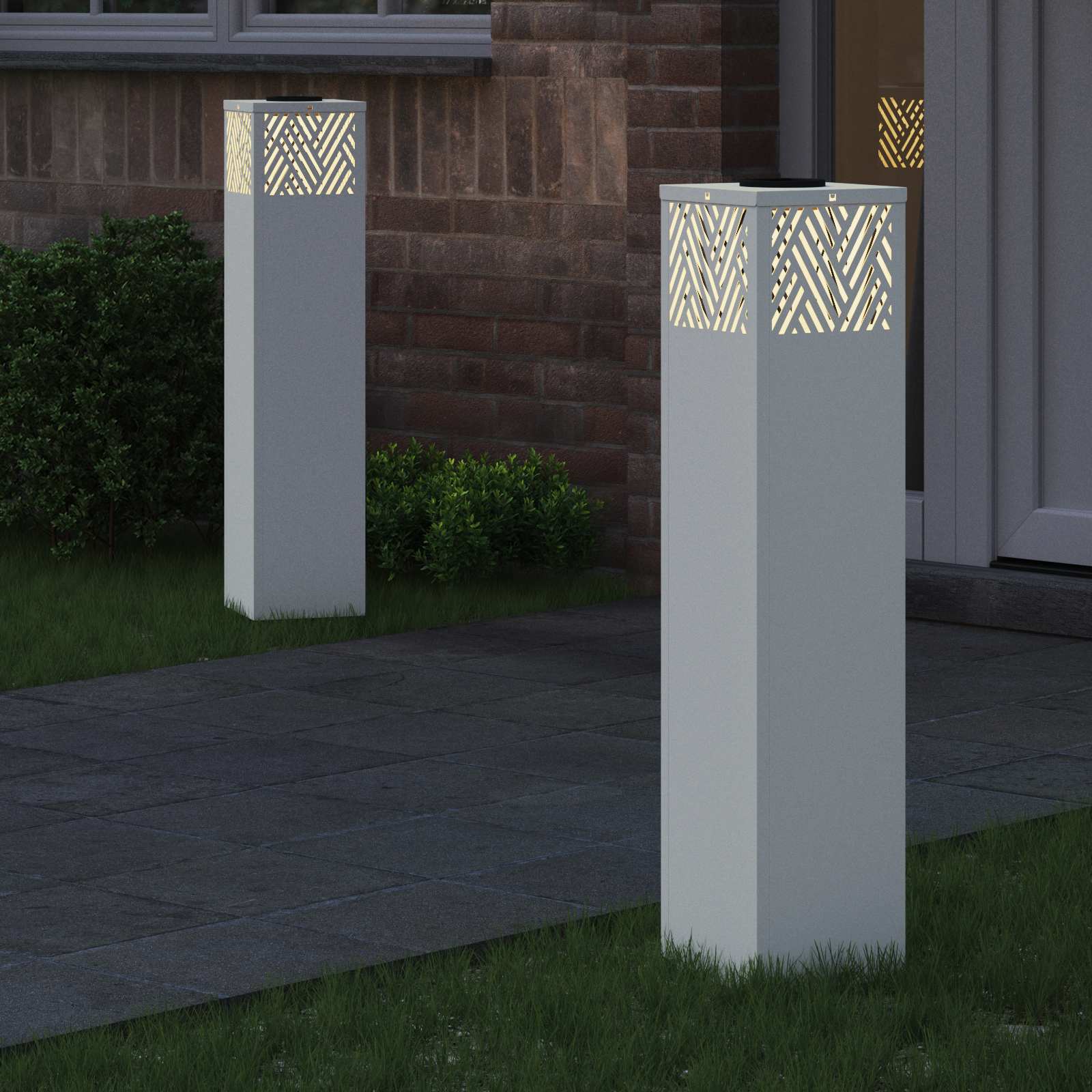 Ηλιακό LED Φως Δρόμου 2 pcs Λευκό Κρύο Ρολαρισμένο Χάλυβα - Pakobazaar