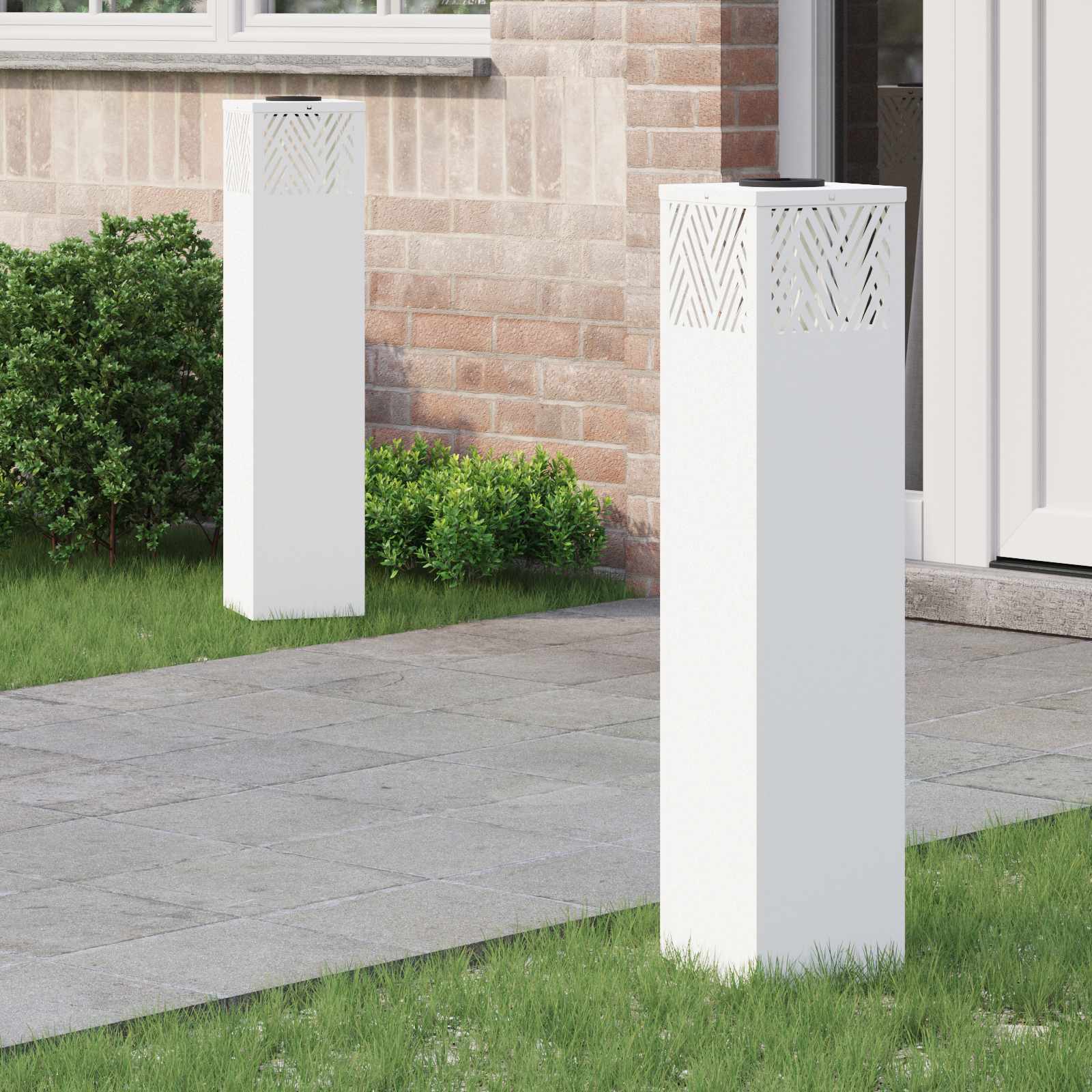 Ηλιακό LED Φως Δρόμου 2 pcs Λευκό Κρύο Ρολαρισμένο Χάλυβα - Pakobazaar