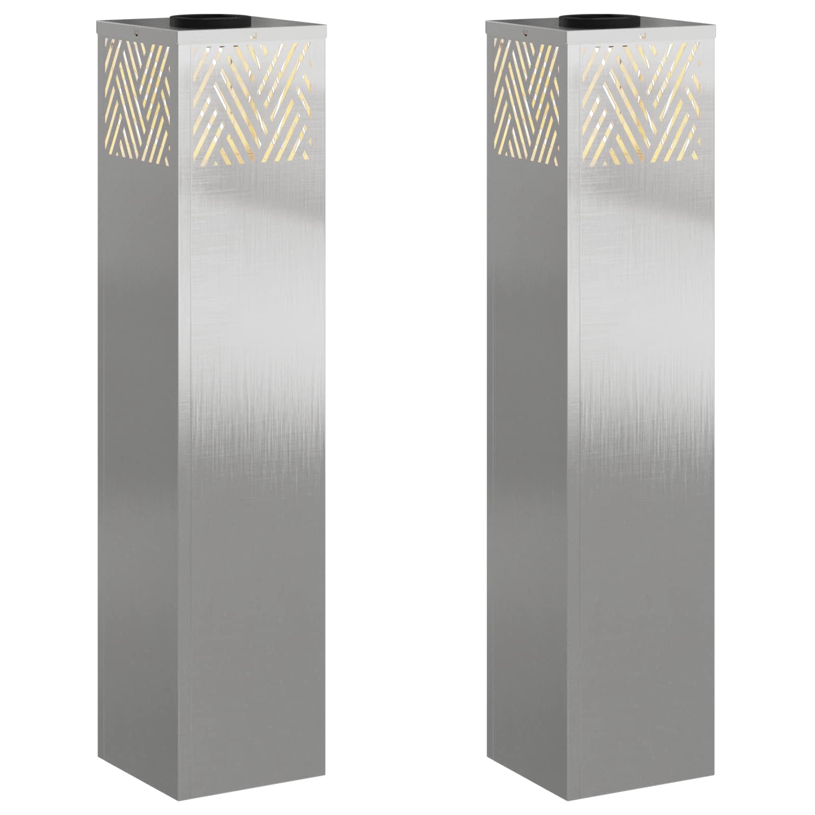 Ηλιακό LED Φως Δρόμου 2 pcs Ασημί Ανοξείδωτο ατσάλι - Pakobazaar