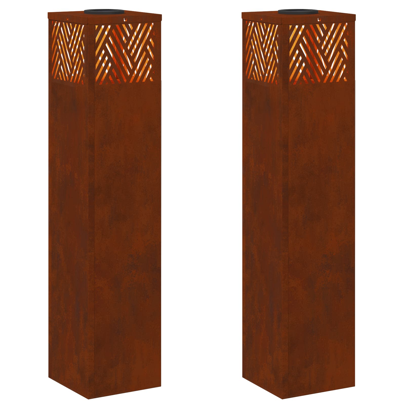 Ηλιακό LED Φως Δρόμου 2 pcs Μπρονζέ Ατσάλι Σκληρυθέν στον Αέρα - Pakobazaar